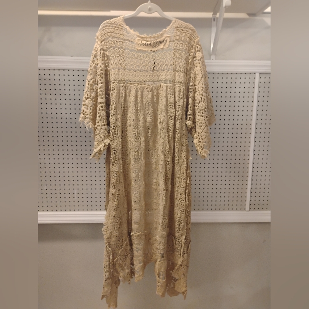 Jaded Gypsy Forever Timeless Crochet Kimono Duster OS NWT - Picture 7 of 15